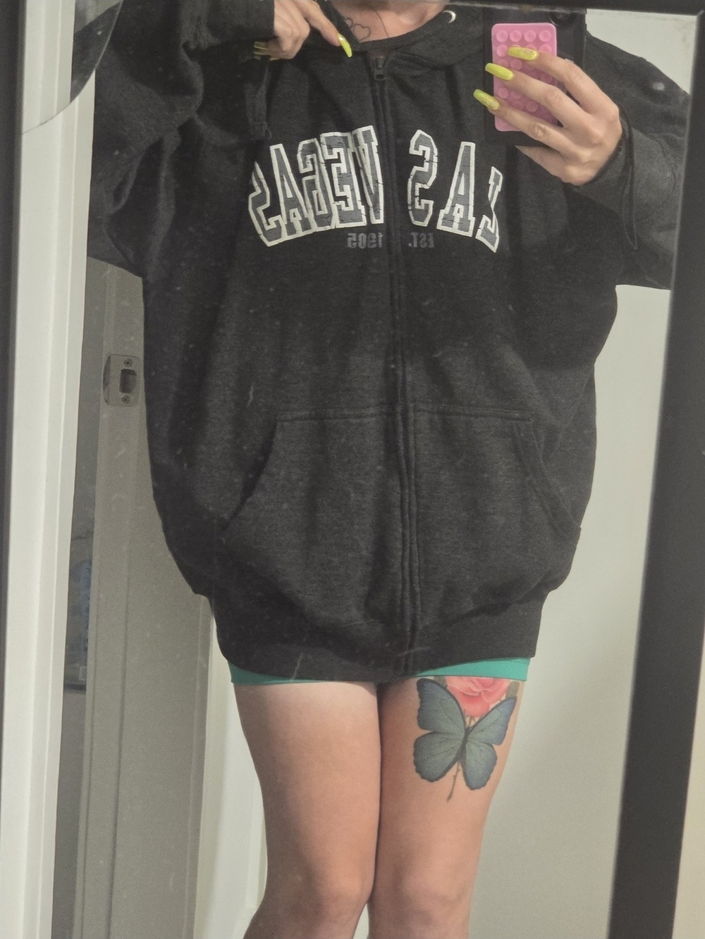 Black 'LAS VEGAS' Zip-Up Hoodie